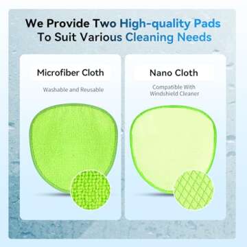 XINDELL Windshield Cleaner Tool - Extendable Car Interior Window Cleaning Kit with 360° Rotation, 4 Velcro Microfiber Towel Pads, Auto Glass Wiper for Windshield, Trucks, SUVs, RVs, and Home Windows