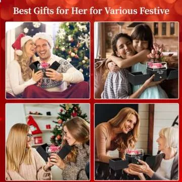 Lebana Preserved Pink Real Rose with Heart I Love You Necklace -Eternal Flowers Rose Birthday Gifts for Her Mom Wife Girlfriend Grandma on Valentines Mothers Day Christmas Anniversary Romantic-Pink