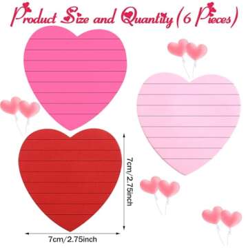 Heart Shape Cute Sticky Notes Cute Fun Self-Adhesive Pastel Heart Notepads Memo Stickers 300 Sheets ...