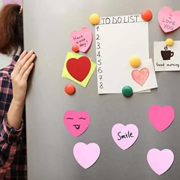 Heart Shape Cute Sticky Notes Cute Fun Self-Adhesive Pastel Heart Notepads Memo Stickers 300 Sheets for School Office Organizer Girl Lover Valentine's Day (Without Line)