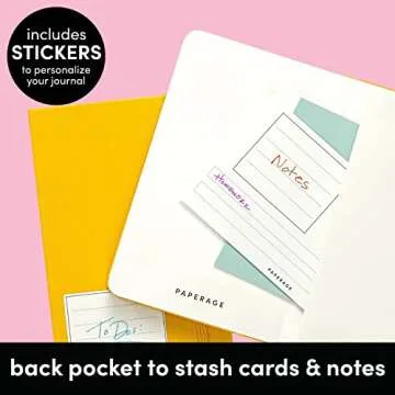 PAPERAGE Lined Pocket Journal Notebook, 2 Pack, (Black), 160 Pages, Small Notebook, 3.6 inches x 5.6 inches - 100 gsm Thick Paper, Hardcover