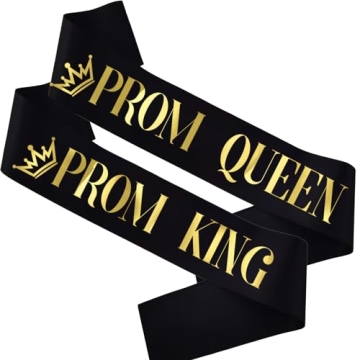 MUMUNN 2 PCS Prom King and Queen Sashes for Graduation Prom Parties