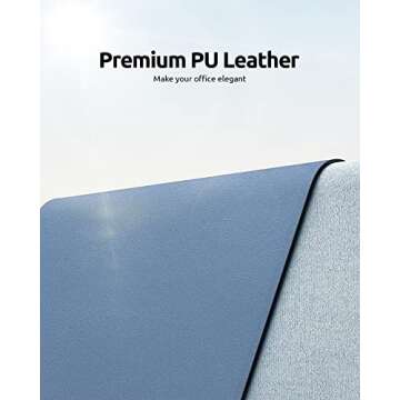 YSAGi Leather Desk Pad Protector, Office Desk Mat, Large Mouse Pad, Non-Slip PU Leather Desk Blotter...