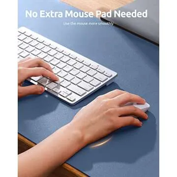 YSAGi Leather Desk Pad Protector, Office Desk Mat, Large Mouse Pad, Non-Slip PU Leather Desk Blotter, Laptop Desk Pad, Waterproof Desk Writing Pad for Office and Home (Blue, 23.6" x 13.8")