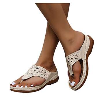 Aniywn Women Wedges Sandals Open Toe Comfy Platform Sandal Shoes Summer Beach Roman Shoes Flip Flops Slippers