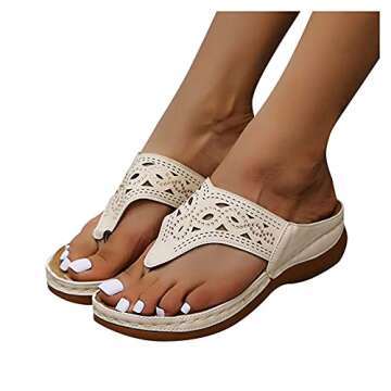 Aniywn Women Wedges Sandals Open Toe Comfy Platform Sandal Shoes Summer Beach Roman Shoes Flip Flops Slippers