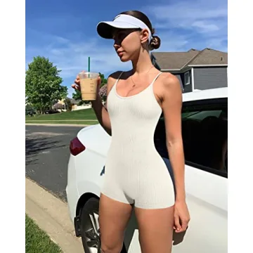 Stylish OQQ Women's Yoga One Piece Ribbed Romper