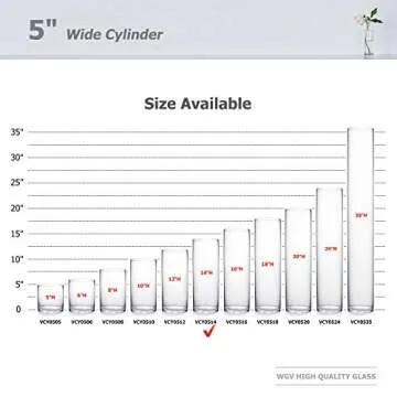WGV Cylinder Vase, Diameter 5", Height 14", Clear Glass Floral Planter Container, Tall Centerpiece Arrangement for Wedding Party Event Home Office Decor, 1 Piece