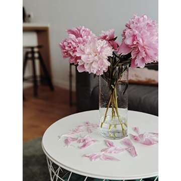 WGV Cylinder Vase, Diameter 5", Height 14", Clear Glass Floral Planter Container, Tall Centerpiece Arrangement for Wedding Party Event Home Office Decor, 1 Piece