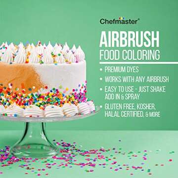 Master Airbrush Cool Runner II Dual Fan Air Compressor Pro Cake Decorating System Kit with 3 Airbrushes, Gravity and Siphon Feed, 12 Color Chefmaster Food Coloring Set - How-to Guide, Cupcake, Cookie