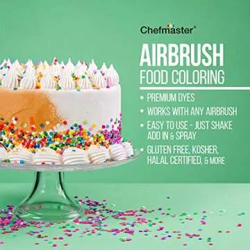 Master Airbrush Cool Runner II Dual Fan Air Compressor Pro Cake Decorating System Kit with 3 Airbrushes, Gravity and Siphon Feed, 12 Color Chefmaster Food Coloring Set - How-to Guide, Cupcake, Cookie