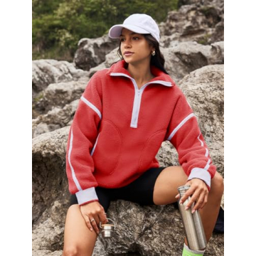 Panadila Cozy Womens Quarter Zip Fleece Pullover