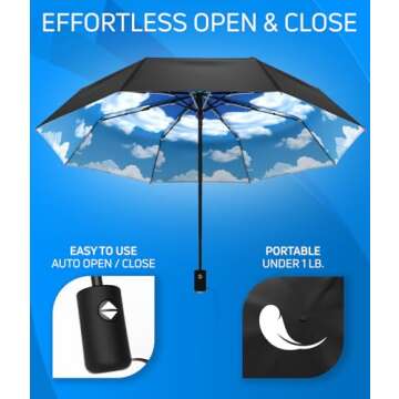 Windproof Travel Stick Umbrella with Auto Open Close