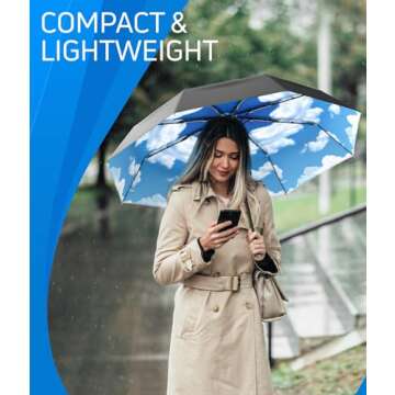 Windproof Travel Stick Umbrella with Auto Open Close