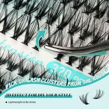 Lash Clusters Kit 320Pcs,DIY Individual Lashes Clusters Kit,Lash Bond And Seal,Lash Remover For Eyelashes Extensions,Lash Applicator Tool For False Eyelash Cluster Kit At Home(3040D,D-Mix9-16mm Kit)