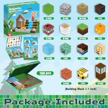 Magnetic Blocks-100PCS Magnetic Building Blocks, Magnetic Tiles Kids Build Cubes 2024 Upgraded STEM ...