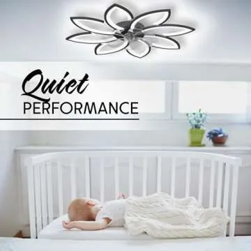 Fszusg 35''Ceiling Fans with Lights,Bladeless Ceiling Fan with Lights and Remote, Flush Mount Ceiling Fan with Dimmable LED Light,Modern Low Profile Ceiling Fan 6 Speed Wind Timing for Bedroom