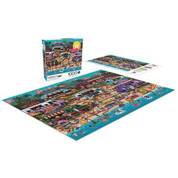 Buffalo Games - Pun Fuzzles - Hawaiian Food Truck Festival - 1000 Piece Jigsaw Puzzle