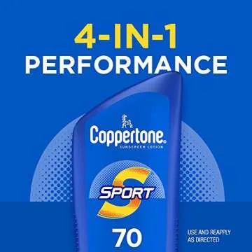 Coppertone SPORT Sunscreen SPF 70 Lotion, Water Resistant Sunscreen, Body Sunscreen Lotion, 7 Fl Oz