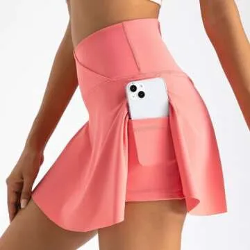 Women Tennis Skirt Casual Summer Athletic Skorts with Pockets Tummy Control High Waisted Running Wor...