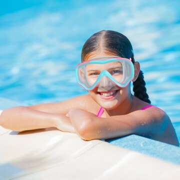 RUIGAO 2PK Goggles Kids 6-14, Diving Mask Neoprene Padded Strap，Water Goggles Do not Pull Hair