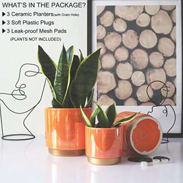 Gepege Rainbow Pearl Glaze Planter Pots with Drain Holes