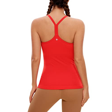 CRZ YOGA Women's Seamless Workout Tank Top - Racerback Design with Bra Support and Moisture-Wicking ...