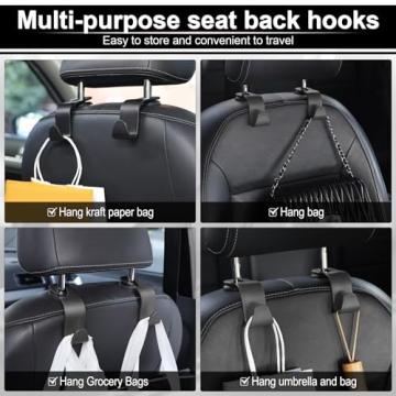 LivTee Car Seat Headrest Hooks Durable Stylish 4-Pack