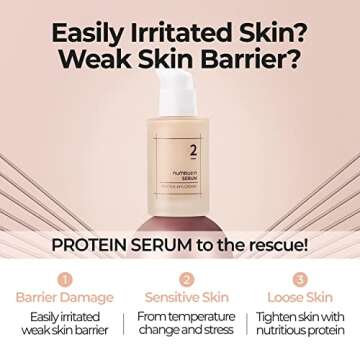numbuzin No.2 Serum | Creamy 43% Protein Serum | Protein Cream Serum with Oat Protein, Ceramide, Pan...