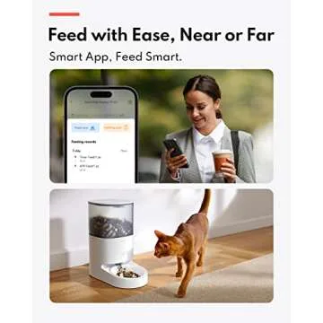 Homerunpet Smart Automatic Cat Feeder - WiFi & Bluetooth, Custom Timed Feeding, 30-Day Freshness for Dry Food, 1-20 Portions per Meal, 304 Stainless Steel Bowl