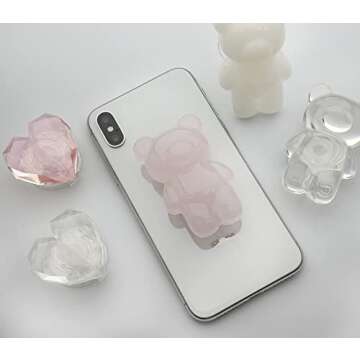 Lito.Dito Cute Bear Heart Phone Grip for Smartphones