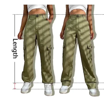 LOLOCCI Women's High Waisted Cargo Pants with Pockets