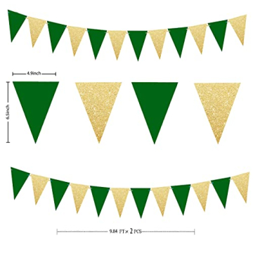 Stylish Green Gold Graduation Decorations 2024 for Parties
