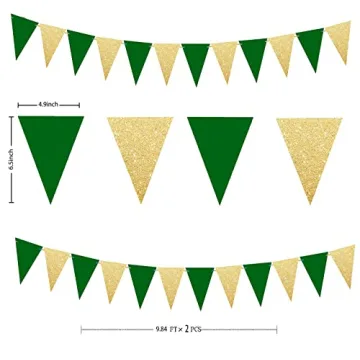 Stylish Green Gold Graduation Decorations 2024 for Parties