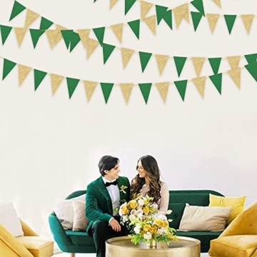 Stylish Green Gold Graduation Decorations 2024 for Parties