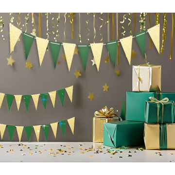 Stylish Green Gold Graduation Decorations 2024 for Parties