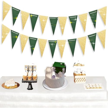 Stylish Green Gold Graduation Decorations 2024 for Parties