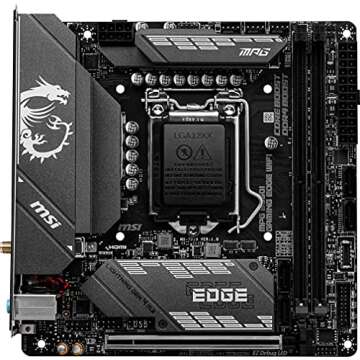 MSI MPG B560I Gaming Edge WiFi Gaming Motherboard (m-ITX, 11th/10th Gen Intel Core, LGA 1200 Socket,...