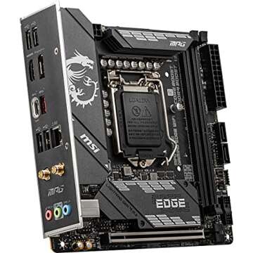MSI MPG B560I Gaming Edge WiFi Gaming Motherboard (m-ITX, 11th/10th Gen Intel Core, LGA 1200 Socket, DDR4, CFX, M.2 Slots, USB 3.2 Gen 2, 2.5G LAN, DP/HDMI, Wi-Fi 6E)