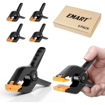Premium Emart 6 Pack Heavy Duty Muslin Spring Clamps for Photography and Crafting
