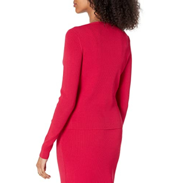 Elegant Fitted Rib Cardigan Sweater for Women