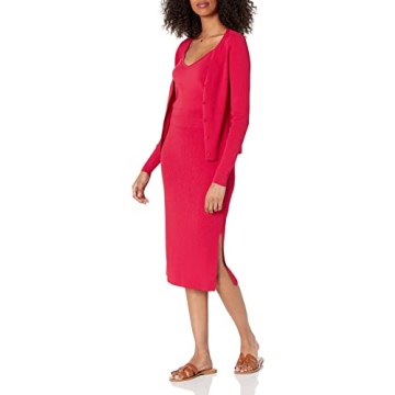 Elegant Fitted Rib Cardigan Sweater for Women