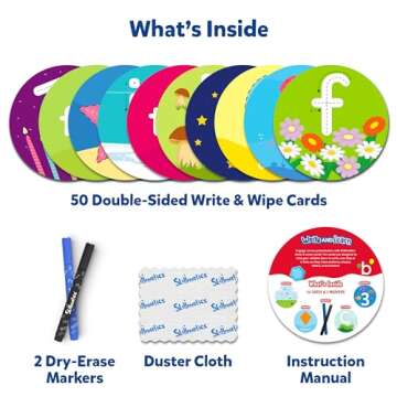 Skillmatics Write & Learn Reusable Cards for Toddlers - Letters, Numbers, Patterns & Shapes, Travel Game, Preschool Learning, Gifts for Kids Ages 3, 4, 5, 6