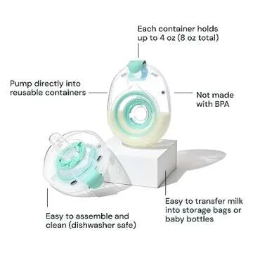 Willow 360 Reusable Breast Milk Containers 2-Count - 24mm Flange - Holds 4 oz. Per Container - Breas...