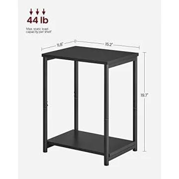 VASAGLE Set of 2 Industrial Side Tables for Any Room