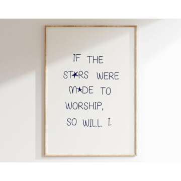If The Stars Were Made To Worship So Will I Print Minimalist Christian Wall Art Psalm 1483 6 Print C...