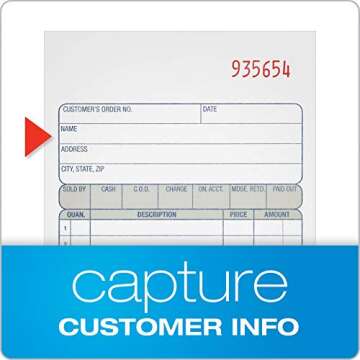 Adams Sales Order Book, 2-Part, Carbonless, White/Canary, 4-3/16 x 7-3/16 Inches, 50 Sets per Book (DC4705)