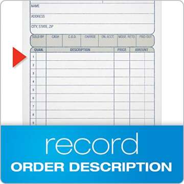 Adams Sales Order Book, 2-Part, Carbonless, White/Canary, 4-3/16 x 7-3/16 Inches, 50 Sets per Book (DC4705)