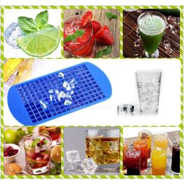 Mini Ice Cube Trays - 2 Tray Set - 160 Small Cube Silicone Molds, BPA-Free, Mini Cubes Will Chill Your Drink Faste