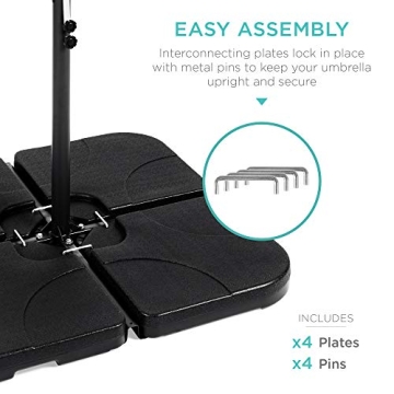 Heavy-Duty 4-Piece Umbrella Stand with Easy-Fill Spouts